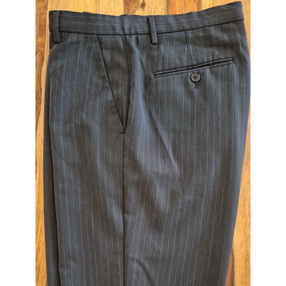 Calvin Klein Striped, 72% Wool Blend Pants Sz 33W 32L - Picture 12 of 15